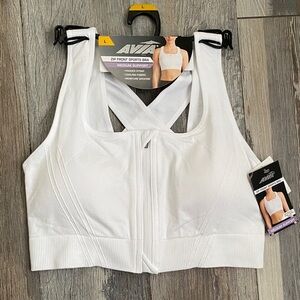 Avia Women's White Zip Front Sports Bra